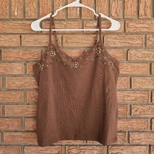 B.Y.B.B By Susan Lawrence Sequin Cami Top Size XL
